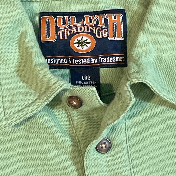 Mens Green‎ DULUTH Trading Co Active Polo Shirt sz Large - Picture 2 of 5